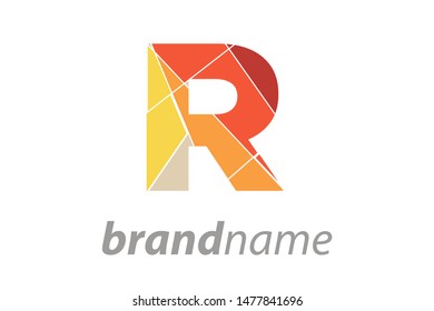 Modern And Clean Illustration Logo Design Mosaic Letter R