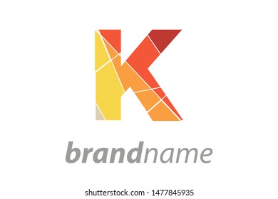 Modern and Clean Illustration logo design mosaic letter K
