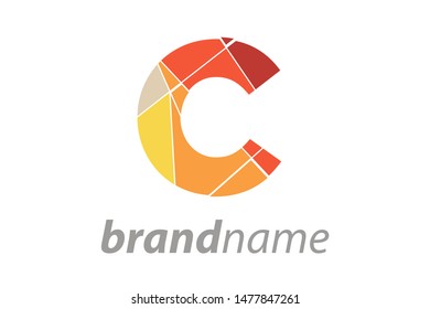 Modern and Clean Illustration logo design mosaic letter C