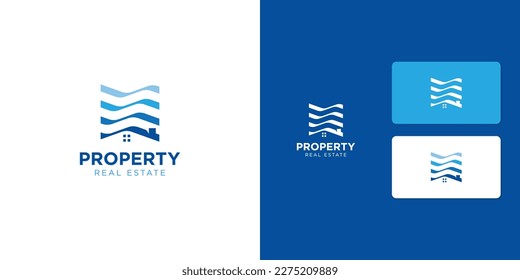 Modern and clean illustration of property, home, house, real estate or building. Residence logo template. Construction logo design