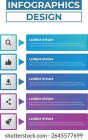 Modern Clean and informative Infographic Design With Icon, Graphics Element, Step. Infographics Step, Element Design For Business presentation, Research ,wallpaper, brochure, social media, web app