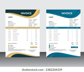 Modern clean invoice Corporate Business  template  design.