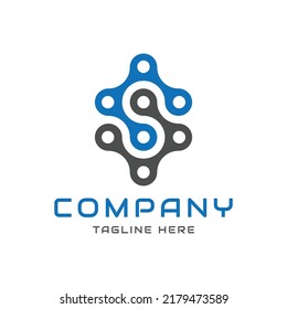 modern and clean letter S tech logo design, suitable for technology industries