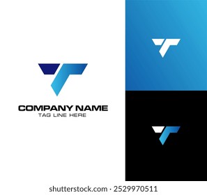 Modern and Clean letter T technology logo