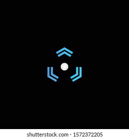 Modern and clean line logo design of triangle shapes and signal with black background colours - EPS10 - Vector.
