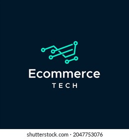 Modernes und sauberes Logo über Bagshops und Technologie, Konnektivität.
EPS10, Vektorgrafik.