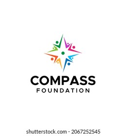 A modern and clean logo about a foundation and a compass.
EPS 10, Vector.