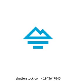 Modern and clean logo about mountains in blue on white background.
EPS10, Vector.