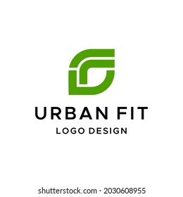 Modern and clean logo about UF letters and leaves, fit healthy.
EPS 10, Vector