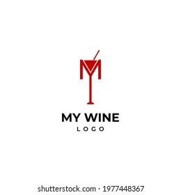 Modern and clean logo about wine glasses and the letters M, Y.
EPS10, Vector.