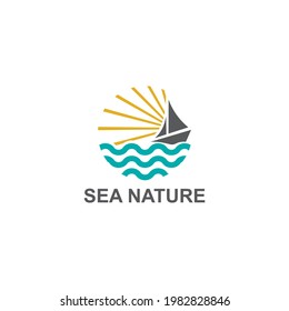 modern and clean logo design for beach and river 