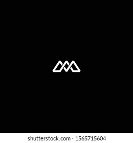 Modern and clean logo design of letter M and mountain with dark background color - EPS10 - Vector.