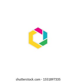 Modern and clean logo design of photography and hexagon shape with clear background - EPS10 - Vector.