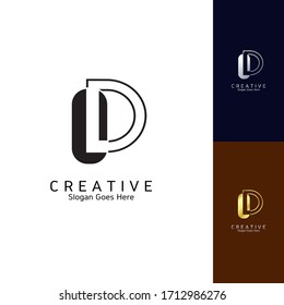 Modern Clean Logo Letter D Negative Space Vector Design for Brand Identity