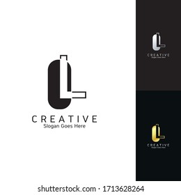 Modern Clean Logo Letter L Negative Space Vector Design for Brand Identity