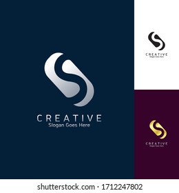 Modern Clean Logo Letter S Negative Space Vector Design for Brand Identity