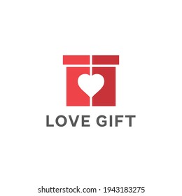 modern and clean logo for love gift business