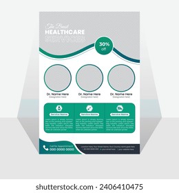 Modern Clean Medical Health Care Flyer and Poster  Template Design, Vector A4 Medical Flyer