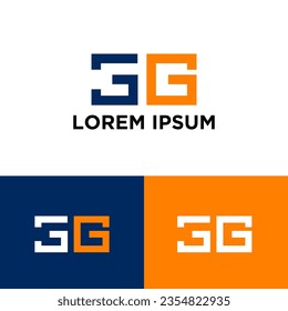 modern and clean number 3 and letter G logo, vector