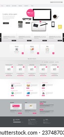 Modern Clean One page website design template. All in one set for website design that includes one page website template.