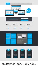 Modern Clean One page website design template. All in one set for website design that includes one page website template. 