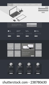 Modern Clean One page website design template. with isometric Laptop vector eps10 