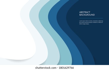 Modern clean papercut vector design. Abstract blue poster, cover, brochure, book background.
