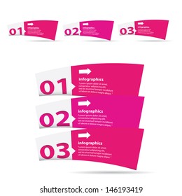 Modern clean pink Design template / can be used for infographics / numbered banners / graphic or website layout vector