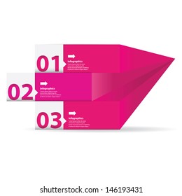 Modern clean pink Design template / can be used for infographics / numbered banners / graphic or website layout vector