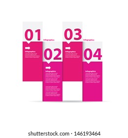 Modern clean pink Design template / can be used for infographics / numbered banners / graphic or website layout vector