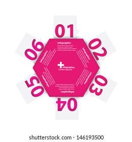 Modern clean pink Design template / can be used for infographics / numbered banners / graphic or website layout vector