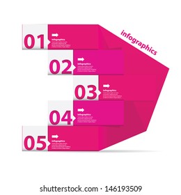 Modern clean pink Design template / can be used for infographics / numbered banners / graphic or website layout vector