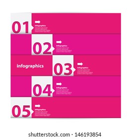 Modern clean pink Design template / can be used for infographics / numbered banners / graphic or website layout vector