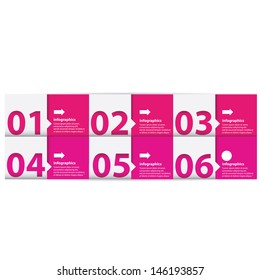 Modern clean pink Design template / can be used for infographics / numbered banners / graphic or website layout vector