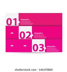 Modern clean pink Design template / can be used for infographics / numbered banners / graphic or website layout vector