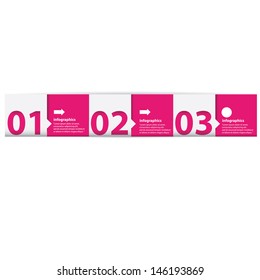Modern clean pink Design template / can be used for infographics / numbered banners / graphic or website layout vector