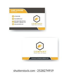 Modern and clean professional business card template For Company. Simple Clean Design. Vector Illustration