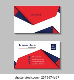 Modern and clean professional business card template red color