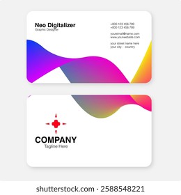 Modern and clean professional business card template, background gradient color