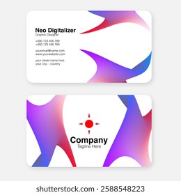 Modern and clean professional business card template, background gradient color
