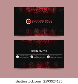 Modern and clean professional business card template. halftone background 