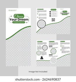 Modern clean and professional tri fold brochure editable template design.