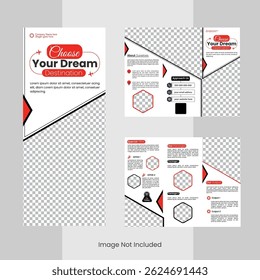 Modern clean and professional tri fold brochure editable template design.