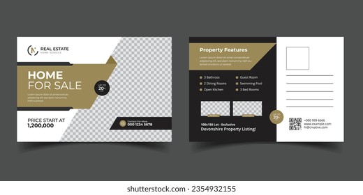 modern and clean real estate postcard template for home sale  
