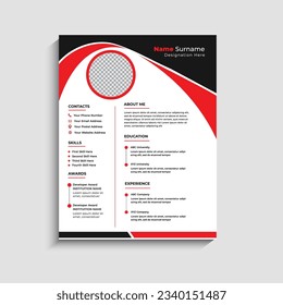 Diseño moderno de plantilla CV de currículum limpio de currículum