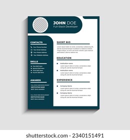 Modern Clean Resume CV Template Design