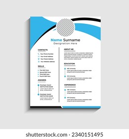 Modern Clean Resume CV Template Design