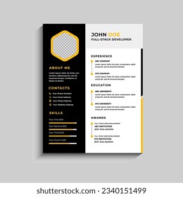 Modern Clean Resume CV Template Design