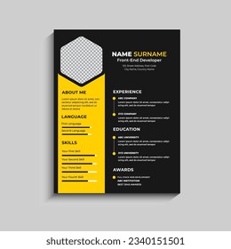 Modern Clean Resume CV Template Design