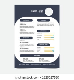 Modern and Clean Resume Design Template Vector Template